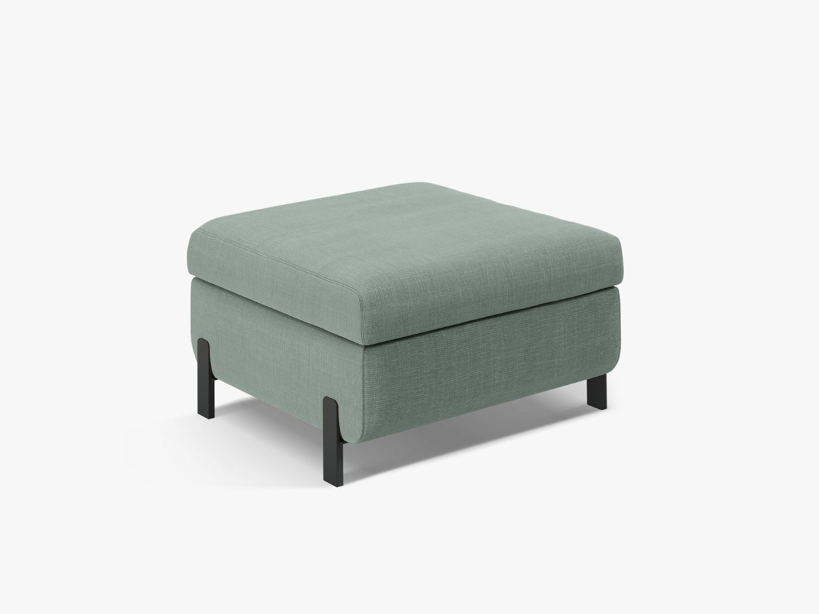 POLSTERHOCKER mit Kasten Gloria aus strukturiertem Stoff minze - Mintgrün, Textil (72/46/87cm) - Micadoni