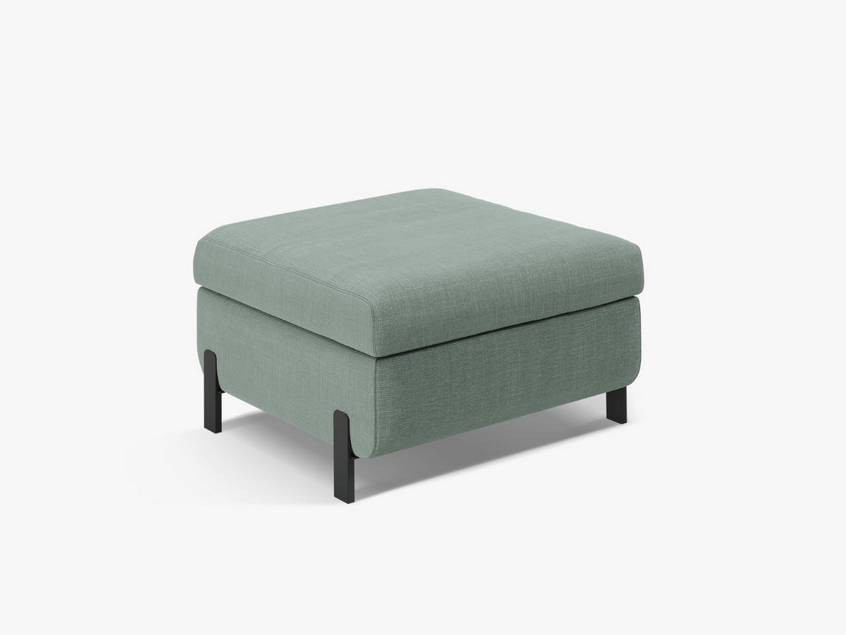 POLSTERHOCKER mit Kasten Gloria aus strukturiertem Stoff minze - Mintgrün, Textil (72/46/87cm) - Micadoni