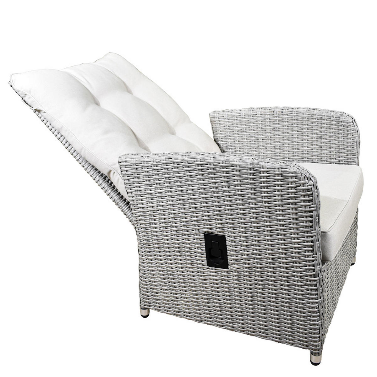 LOUNGE SET 4-tlg. Dayton, Rattan, Grau - Hellgrau/Grau, Kunststoff - dasmöbelwerk
