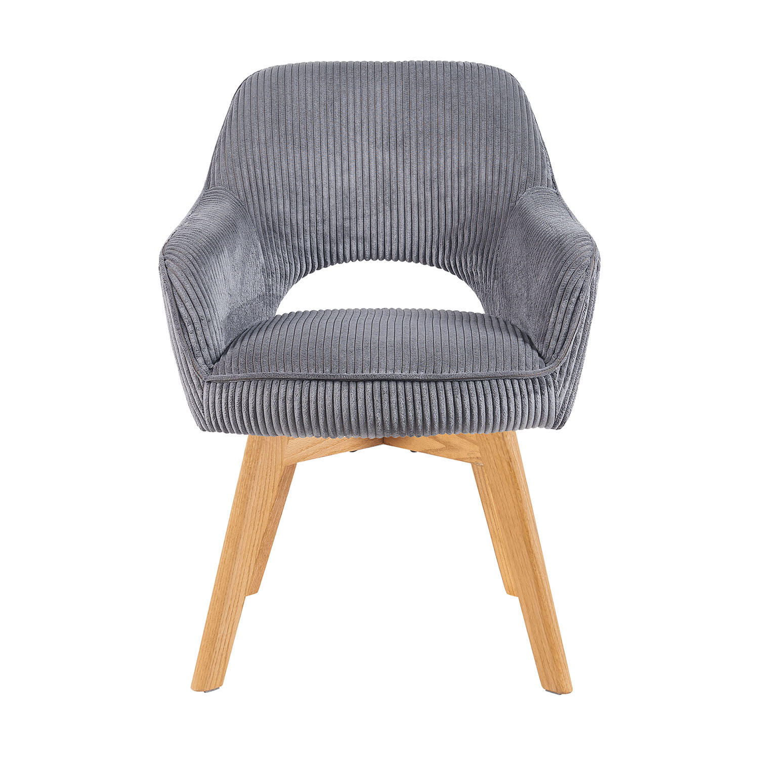 DREHSTUHL Mika-Mara - Honigeiche/Grau, Eichenholz/Holz (60/87/65cm) - DUBI Möbel