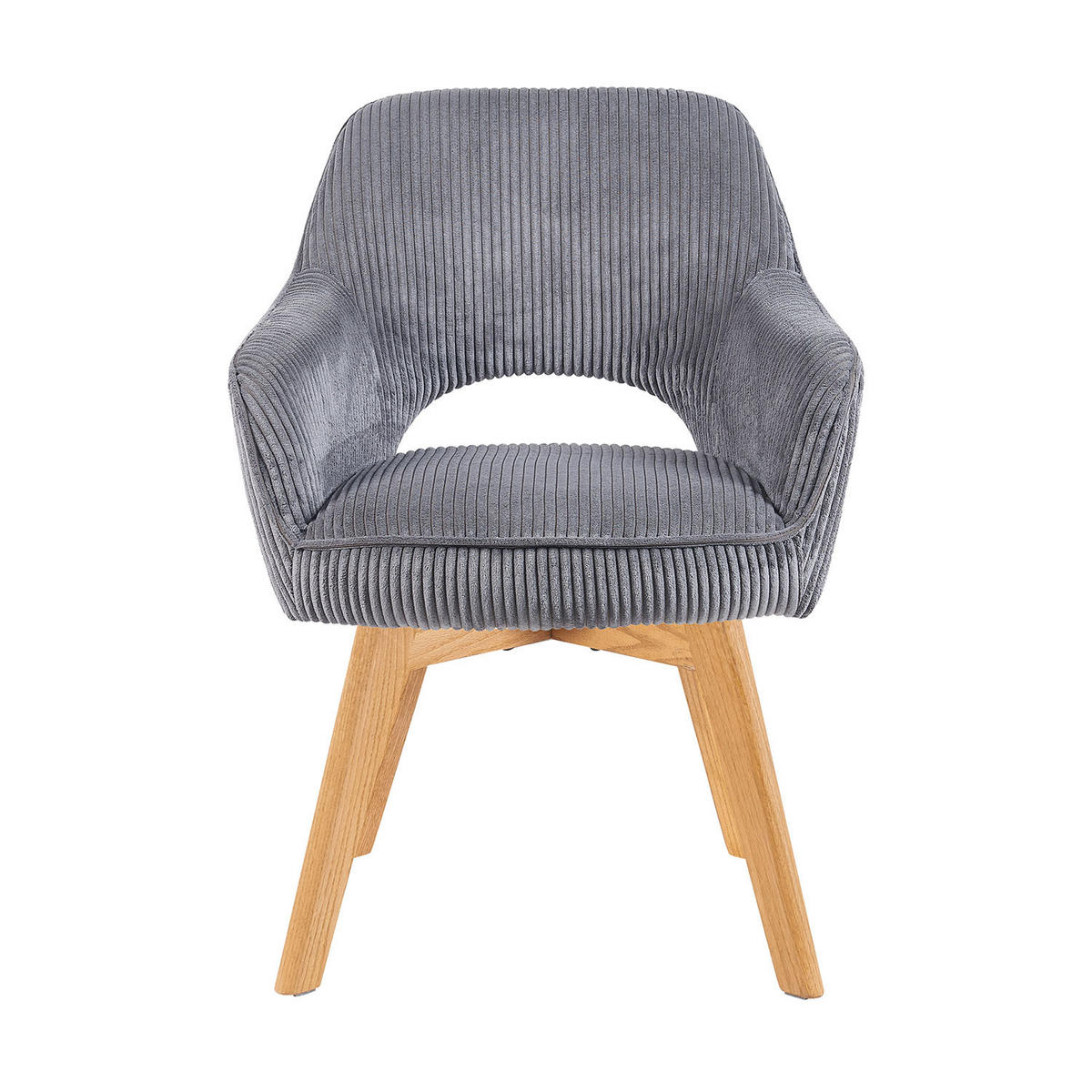 DREHSTUHL Mika-Mara - Honigeiche/Grau, Eichenholz/Holz (60/87/65cm) - DUBI Möbel