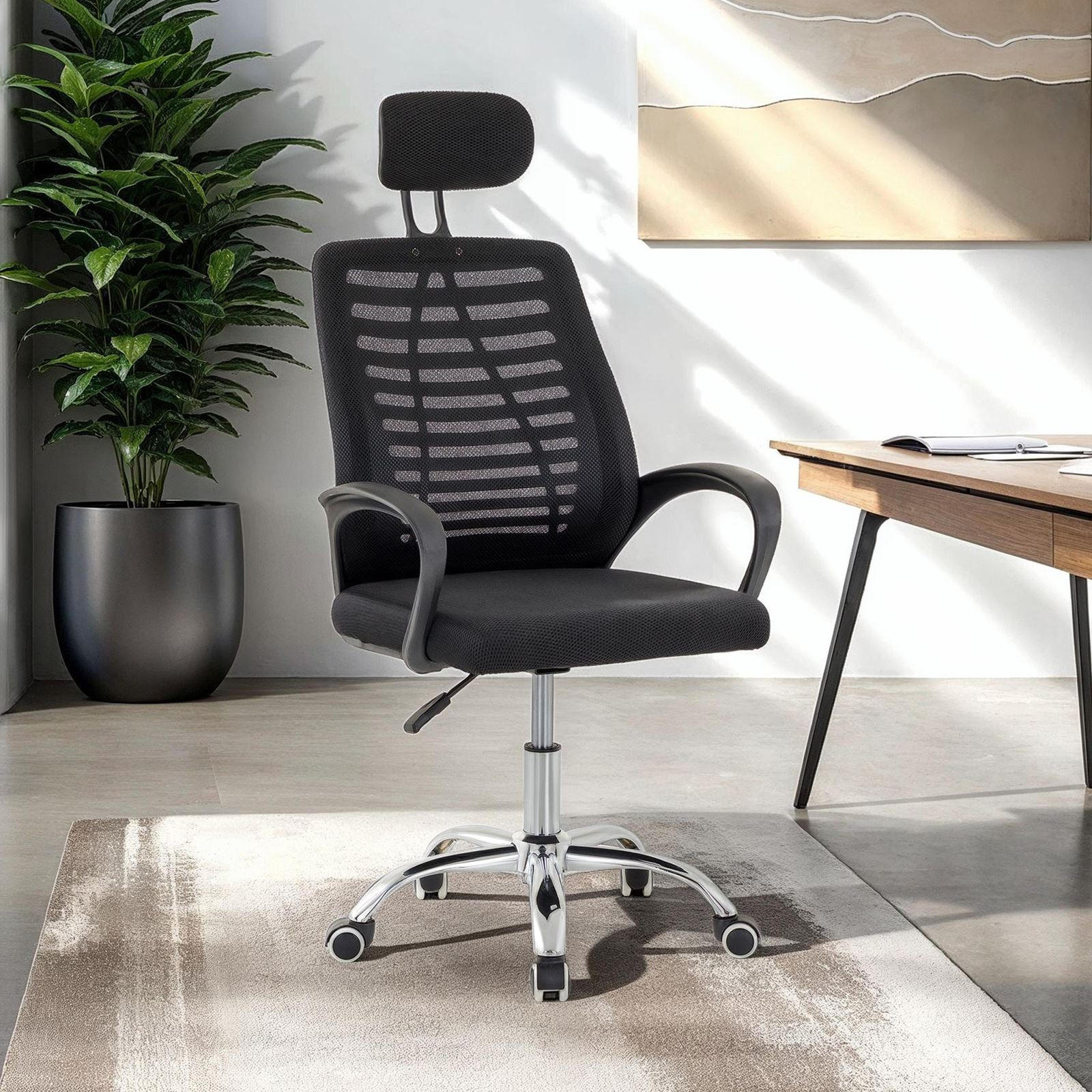 BÜRODREHSTUHL SEATTLE - Schwarz, Textil (45/111/46cm) - IDIMEX