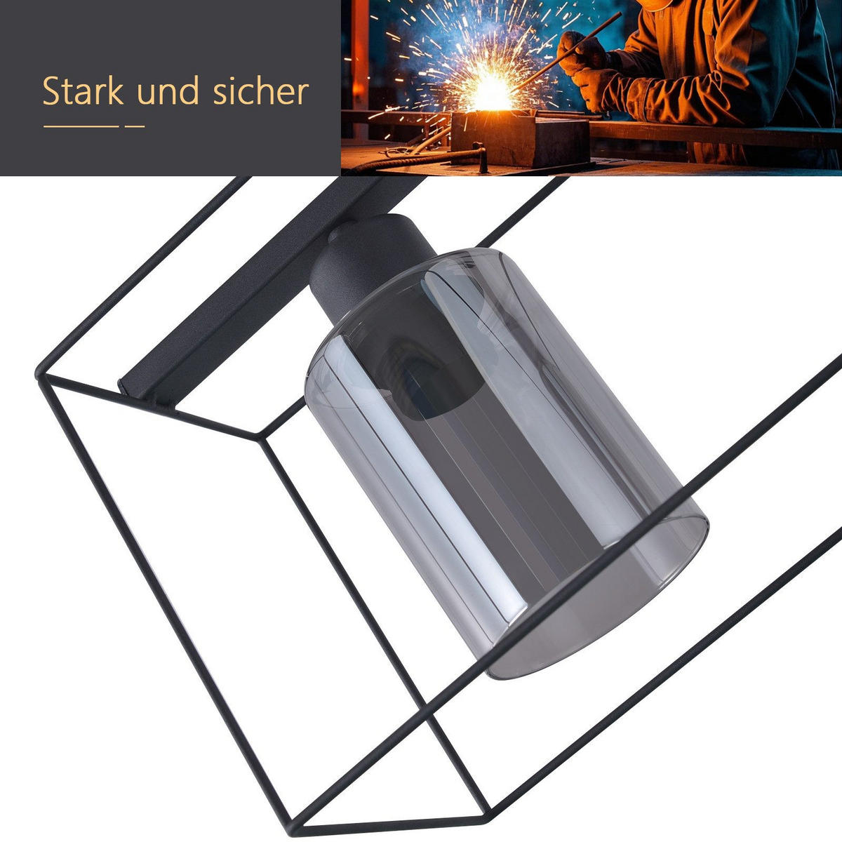 HÄNGELEUCHTE Martell 25/6/148 cm - Schwarz, Metall (6/25/148cm) - Nettlife