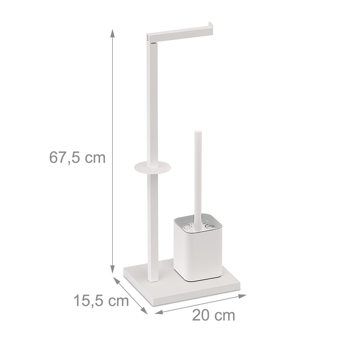 WC-GARNITUR - Weiß, Kunststoff/Metall (20/67.5/15.5cm) - Relaxdays