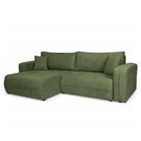 ECKSOFA mit Schlaffunktion - 244 cm - Wildeiche/Terracotta, Kunststoff/Textil (244/145cm) - home24