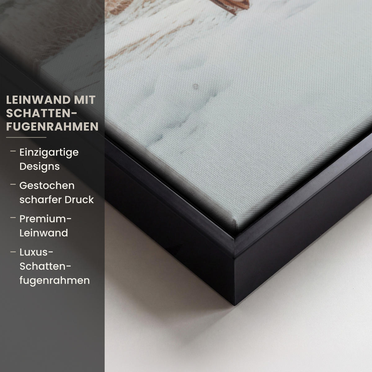 LEINWAND Bilder mit Rahmen - Auto - Rot - Geschenke - Winter - Schnee - Weihnachten - 100x70 - Rot, Textil (100/70cm) - MuchoWow