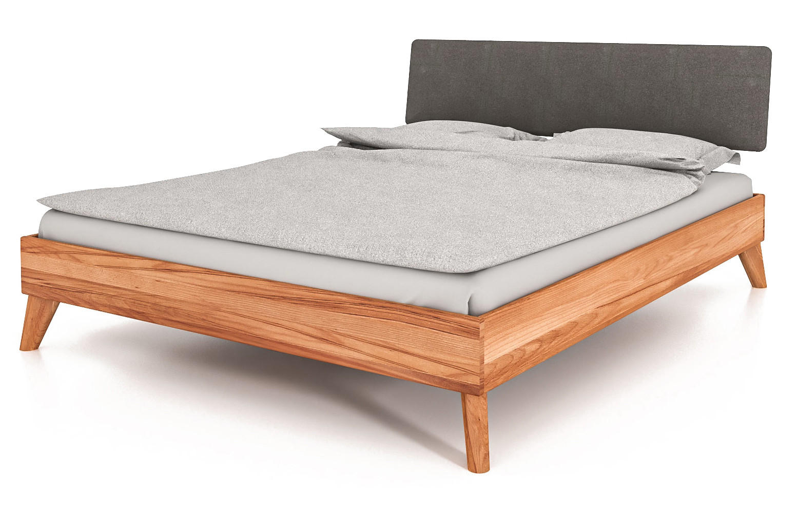 GREG BETT MIT GEPOLSTERTEM KOPFTEIL Kernbuche - Kernbuche, Holz (200/220cm) - byoak