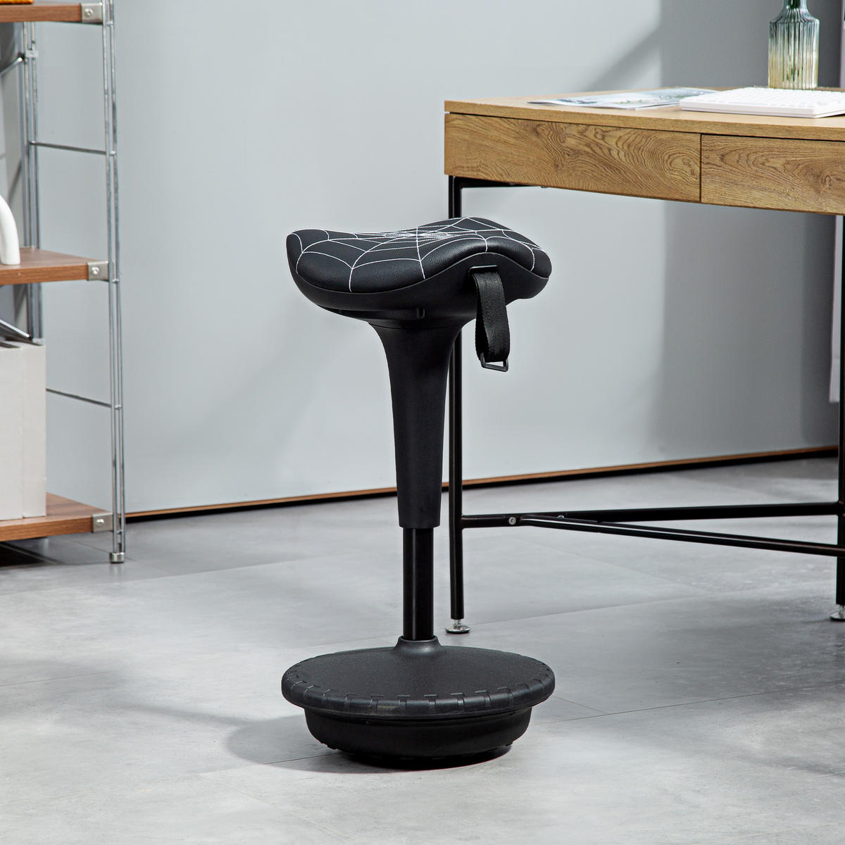 BÜROHOCKER DE-05240 Ergonomisch, höhenverstellbar & neigbar Schwarz - Schwarz, Kunststoff (34/83.5/34cm) - ComfortXL