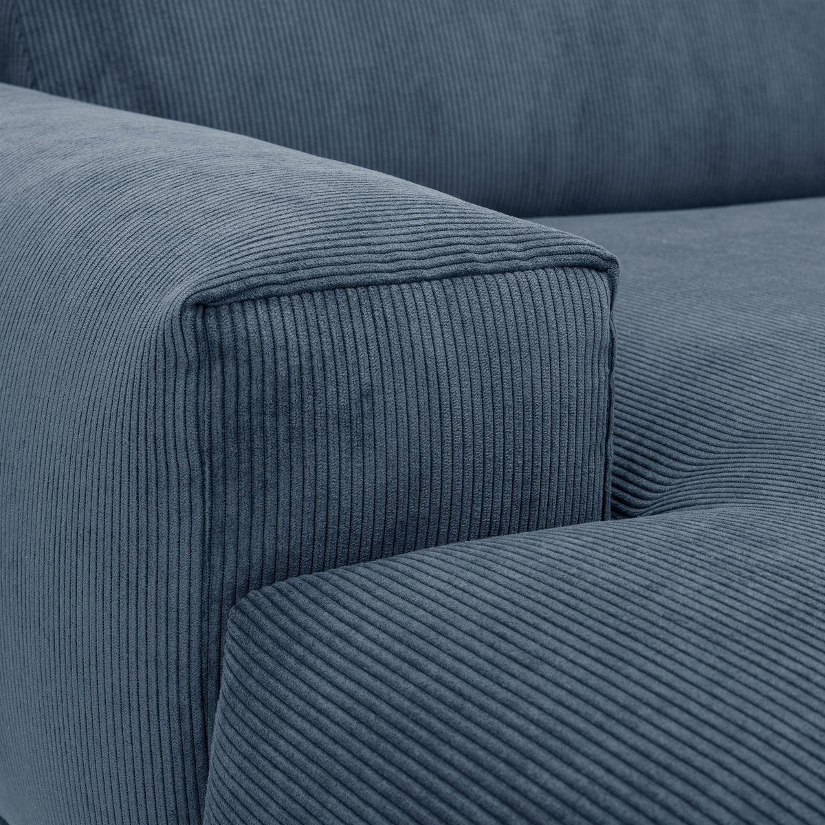 ECKSOFA mit Longchair links Kattryna Cordstoff blau - Blau, Kunststoff (133/283cm) - 58aufmkessel