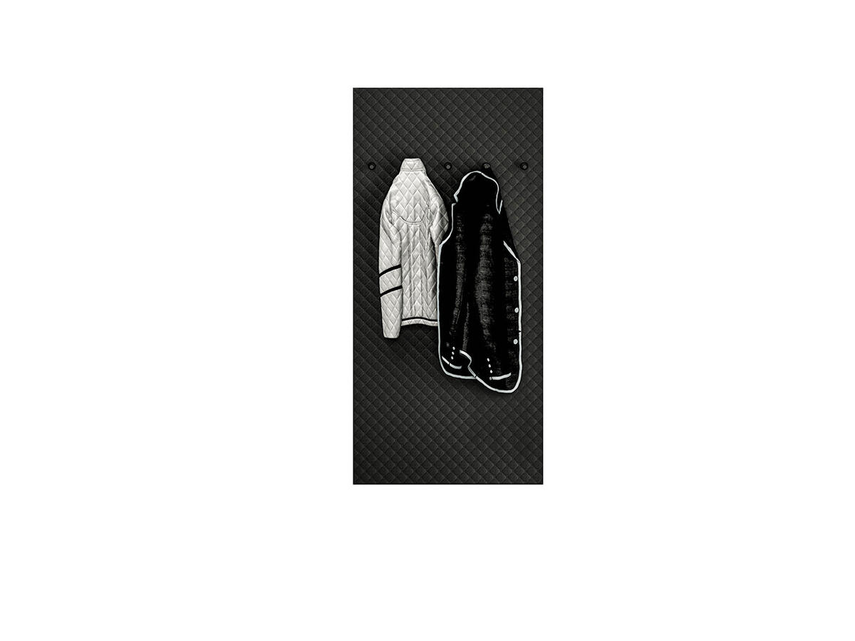 GARDEROBENPANEEL – 145 cm – Nevio – Schwarz / Eichefarben - Eichefarben/Schwarz, Holzwerkstoff (70/145/3cm) - hi-markt