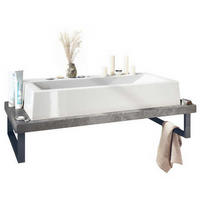 WASCHBECKENUNTERSCHRANK Nizza Steingrau - Schieferfarben, Holzwerkstoff (95/31.4/51cm) - Vladon