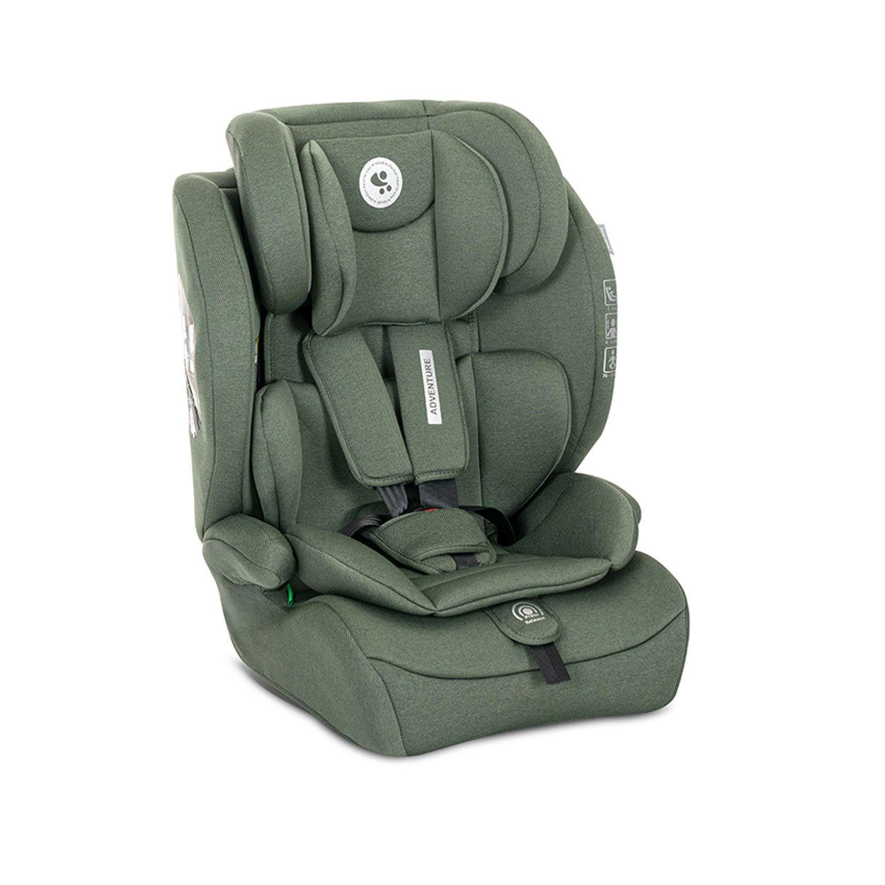 KINDERSITZ Adventure (76-150 cm) tannengrün Kopfstütze verstellbar, bis 36 kg, i-Sze, Polyester, Sicherheitsgurt - Grün, Kunststoff (46/78/40cm) - Lorelli