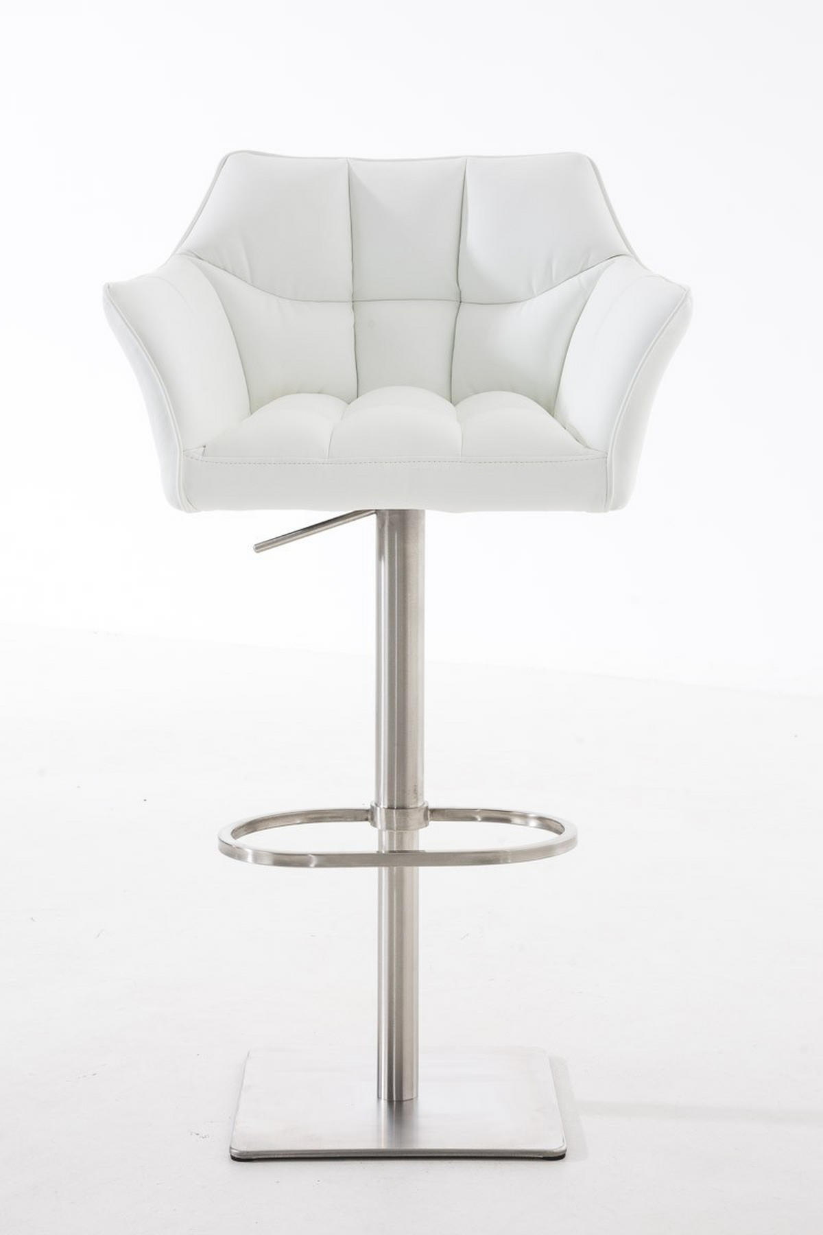 BARHOCKER Damaso 88x64x45 cm weiß - Weiß, Leder (64/88/45cm) - furnicato