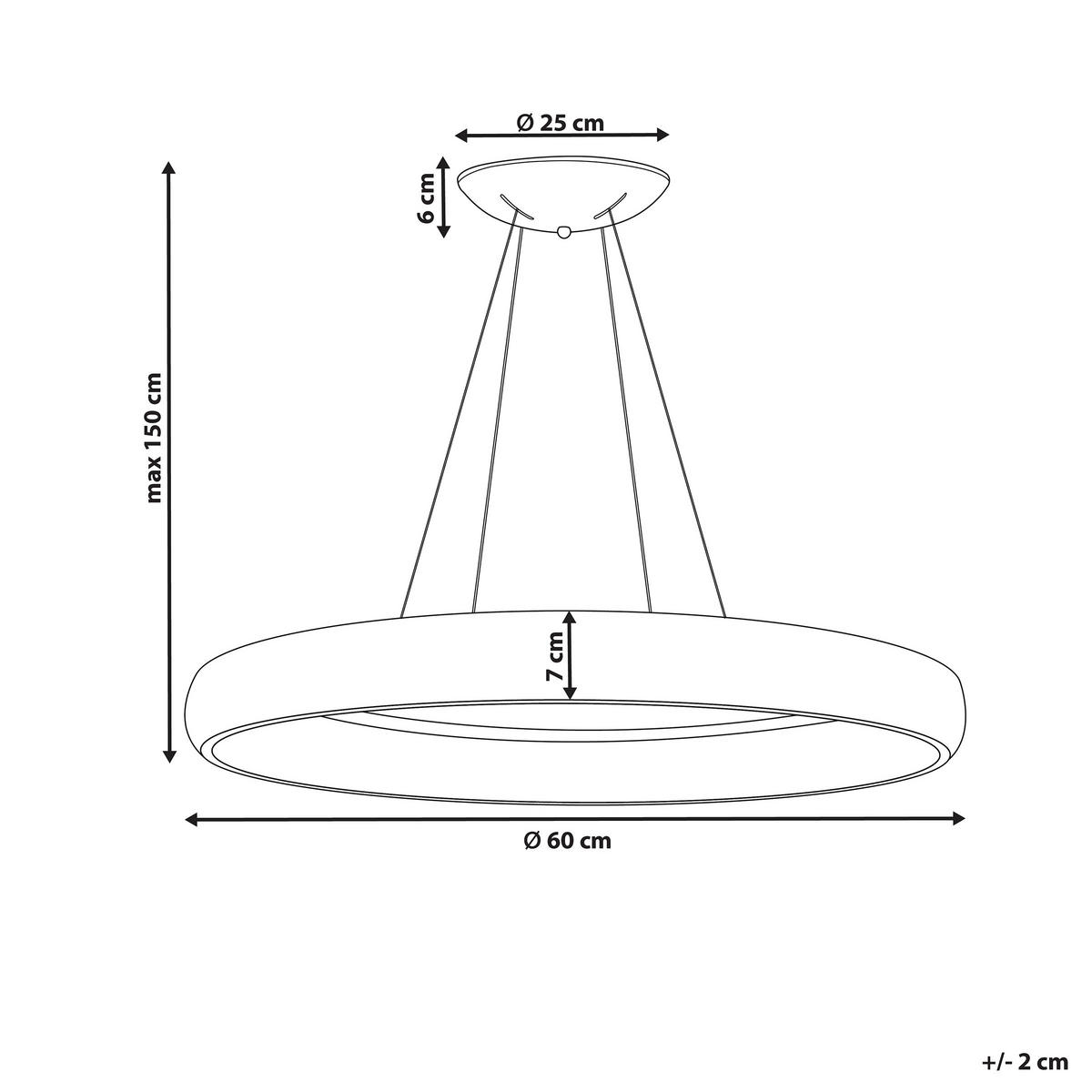 HÄNGELEUCHTE Bago 60/60/150 cm - Weiß, Metall (60/60/150cm) - Beliani