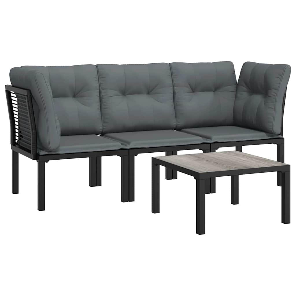 vidaXL Garten-Lounge-Set Schwarz