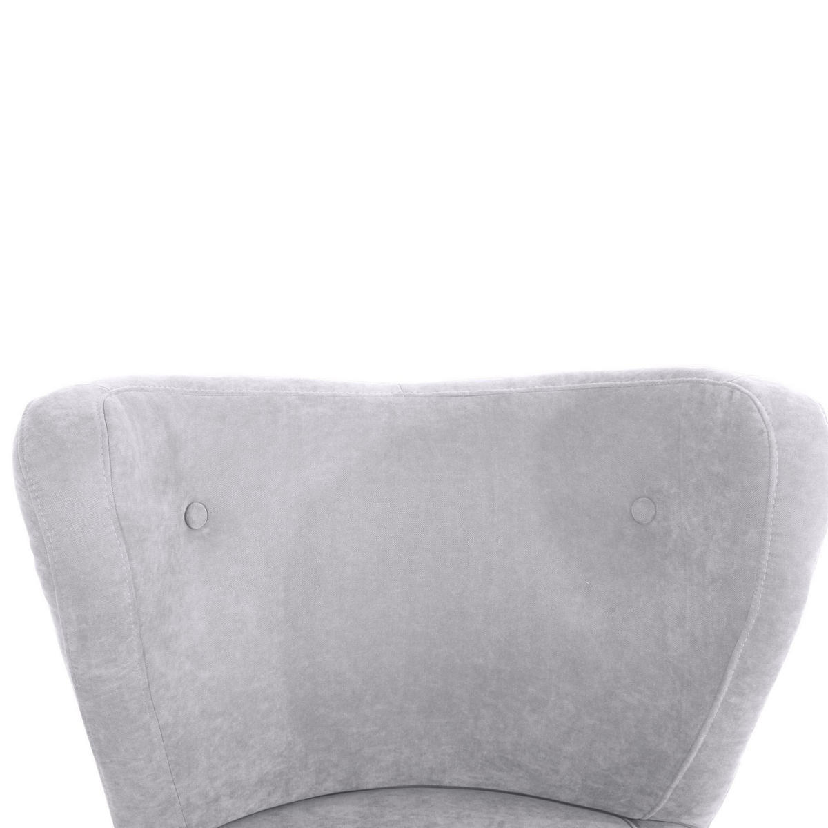 SESSEL Kathy Bezug Veloursstoff Buche natur / silber - Grau, Kunststoff (70/86/69cm) - 58aufmkessel