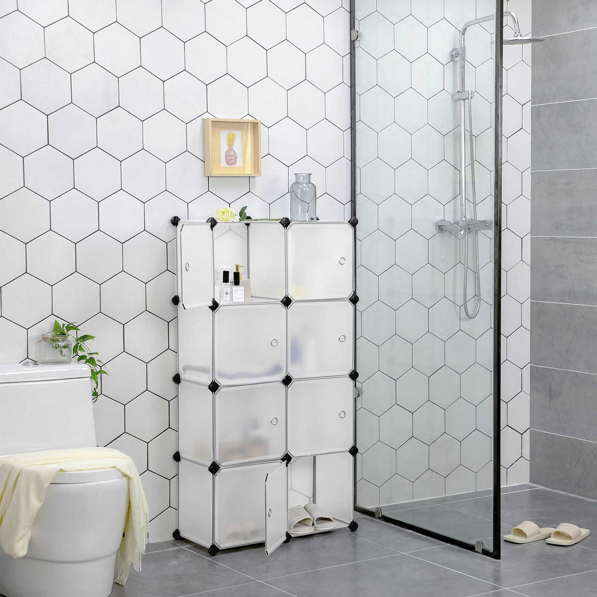 STECKREGAL REGALSYSTEM - Weiß, Kunststoff (123/31/93cm) - Hansiro