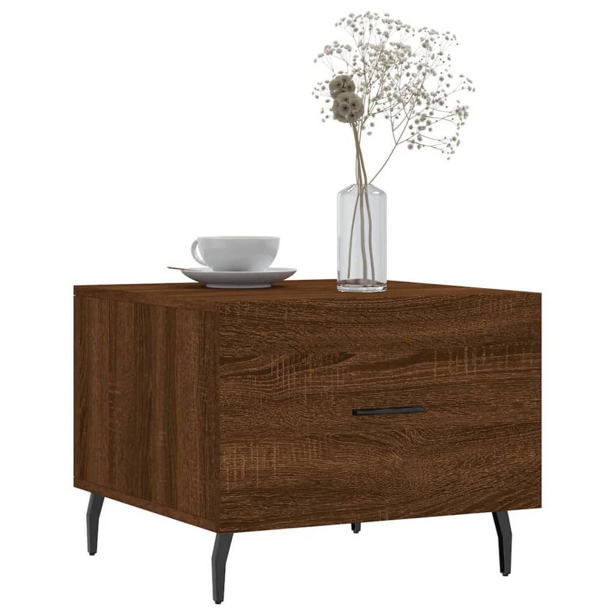 COUCHTISCHE 2 Stk. Braun Eichen-Optik 50x50x40 cm Holzwerkstoff - Braun, Holzwerkstoff (50/50/40cm) - furnicato