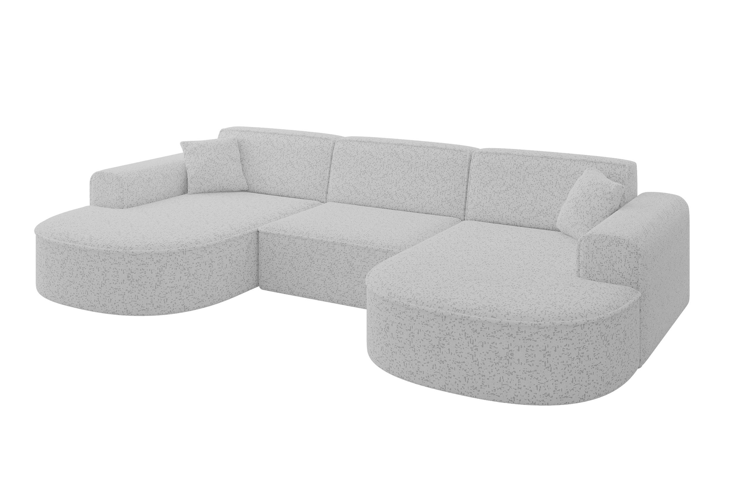 WOHNLANDSCHAFT MARI-U1 - 303x171x79 cm Grau Tissu - Schwarz/Grau, Holzwerkstoff/Kunststoff (303/79/171cm) - ALTDECOR