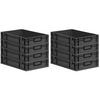 EUROBOX 8x NextGen Color 12x40x60 cm 23 Liter Griffe schwarz zu, Schwarz - Anthrazit/Schwarz, Kunststoff (40/12/60cm) - PROREGAL