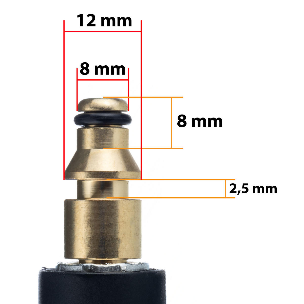 SCHLAUCH Hochdruck 15 m Quick-Connect, 200 bar max., 60 °C, Nylonummantelung, PVC-Außenmantel - Multicolor, Kunststoff/Metall (10/10/10cm)