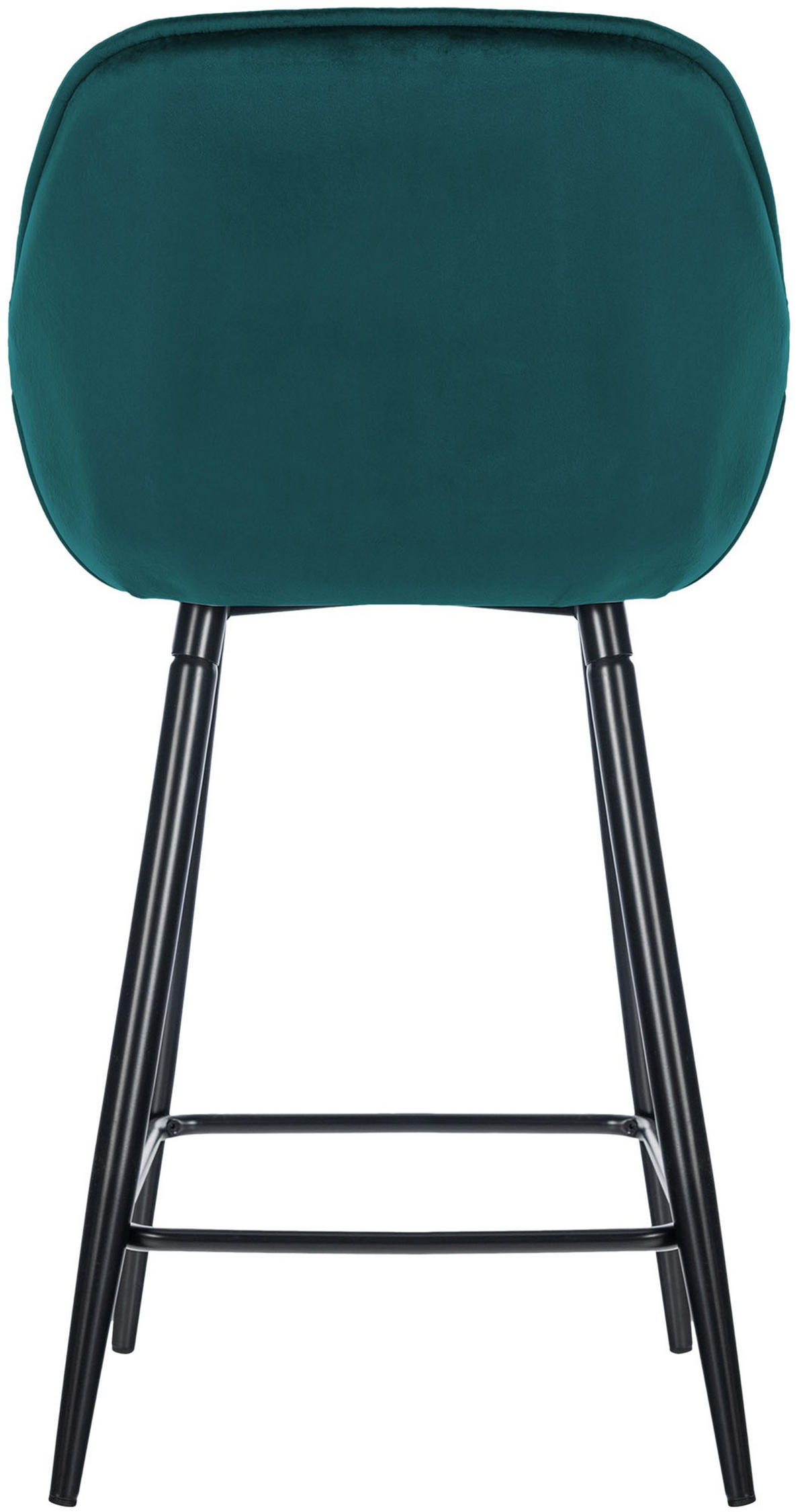 BARHOCKER 2er Set Gibal 76 Samt dunkelgrün - Schwarz/Grün, Textil/Metall (54/103/57.5cm) - TPFLiving