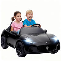 ELEKTROAUTO DE-06177 2-Sitzer mit Fernbedienung und LED Schwarz - Schwarz, Kunststoff/Metall (120/72/50cm) - ComfortXL