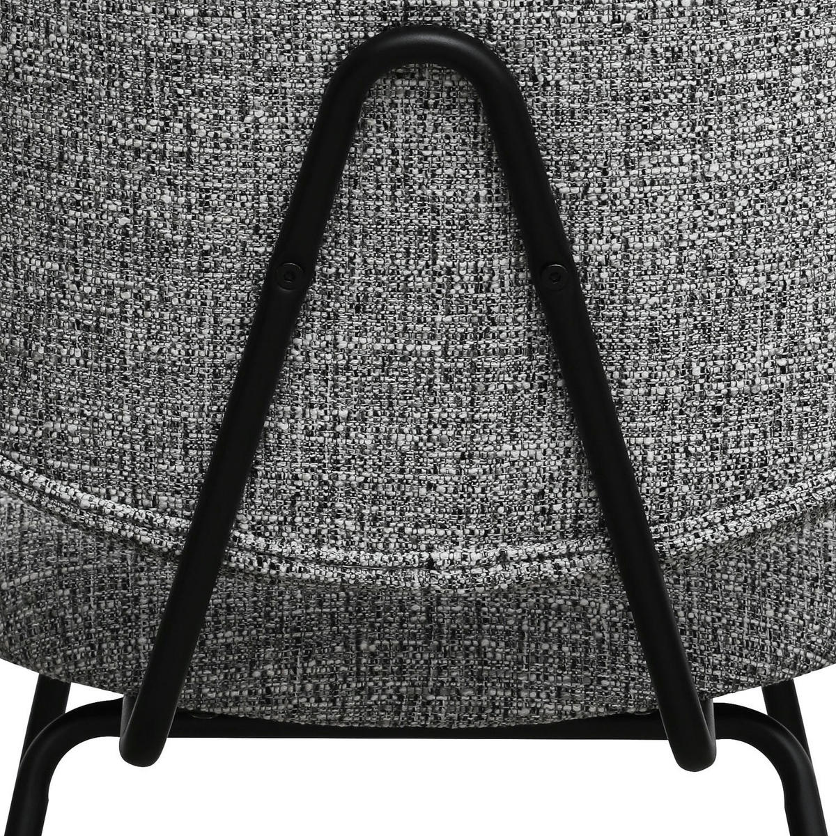 STUHL-SET 2 Stück in Teddystoff Grau - Schwarz/Grau, Textil/Metall (50/82/58cm) - Furnhouse