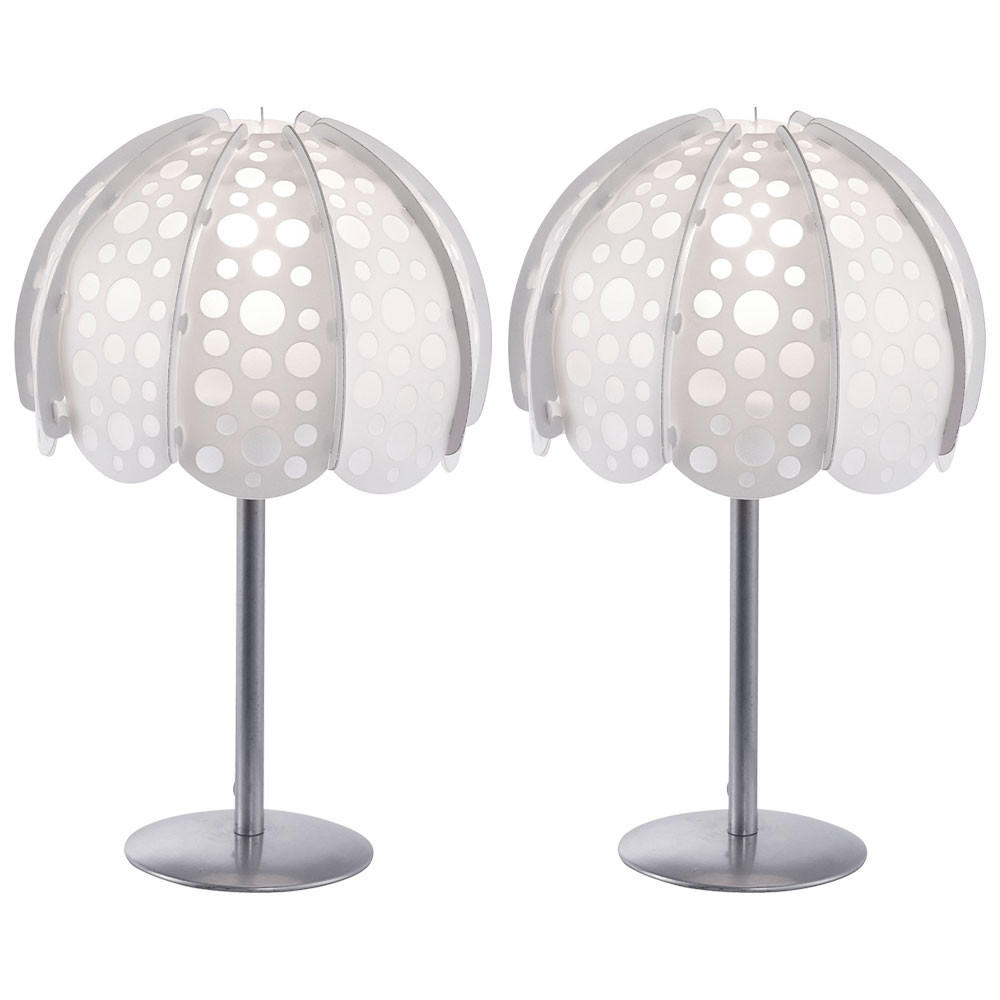 TISCHLEUCHTE Textil Weiß 2er Set - Weiß, Textil (20.5/20.5/36cm)