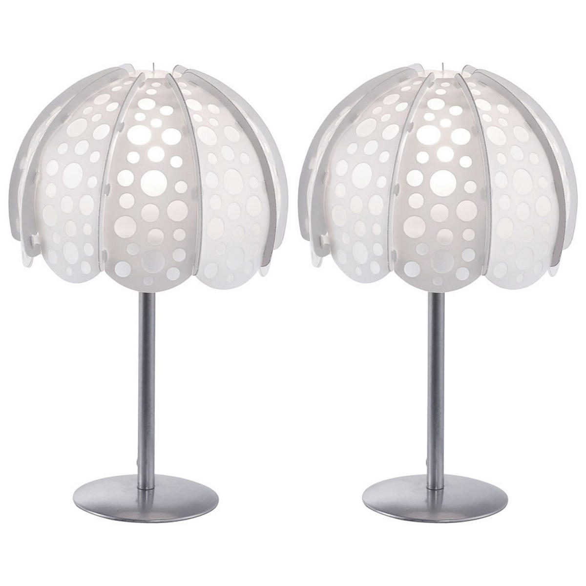 TISCHLEUCHTE Textil Weiß 2er Set - Weiß, Textil (20.5/20.5/36cm)