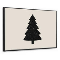 LEINWAND Bilder mit Rahmen - Weihnachtsbaum - Schwarz - Urlaub - Beige - 120x80 - Schwarz, Textil (120/80cm) - MuchoWow