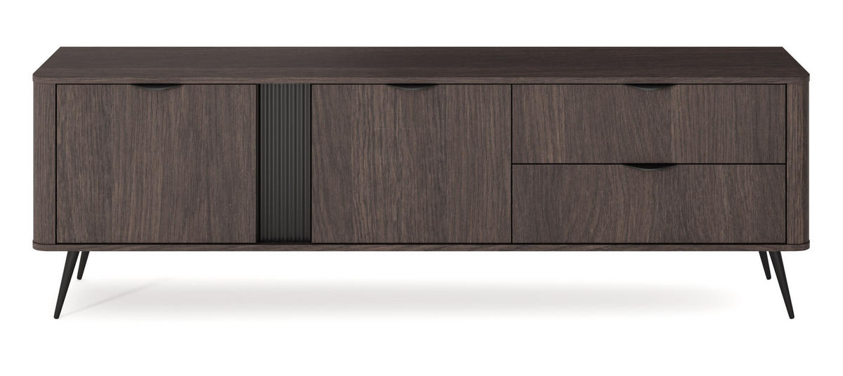 TV-LOWBOARD 195 cm Estera mit Schubladen, Braun, Eiche Dunin - Eichefarben, Holz (195/61/38cm) - Emporius