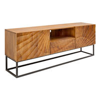 LOWBOARD SCORPION Mango Natur 160 cm - Schwarz/Naturfarben, Holz/Metall (160/65/40cm) - riess-ambiente