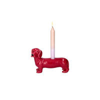 KERZENHALTER Mignon, Dackel Hund-Form, Dolomit, Rosa, H 13.2 cm - Rosa, Stein (8.5/14.7/21.5cm) - Gift Company