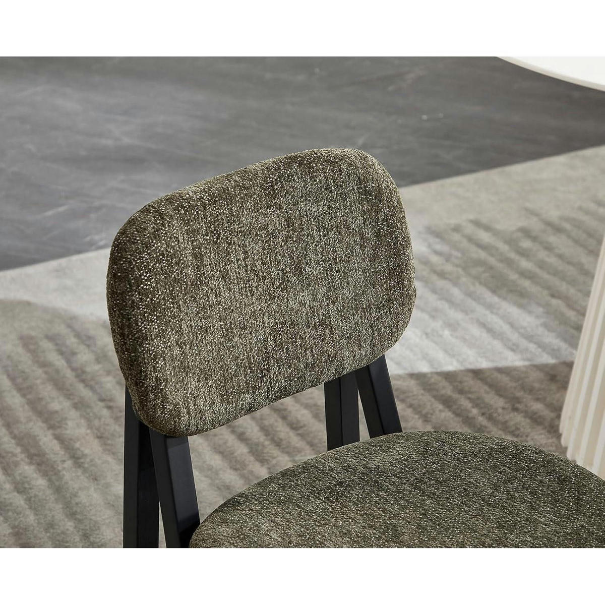 ESSZIMMERSTÜHLE 4er Set aus Chenille mit Holzrahmen, oliv - Olivgrün, Textil (53/79/43.5cm)