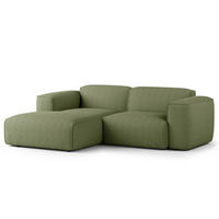 ECKSOFA mit XL-Longchair - Schwarz/Grün, Kunststoff/Textil (260/171cm) - home24