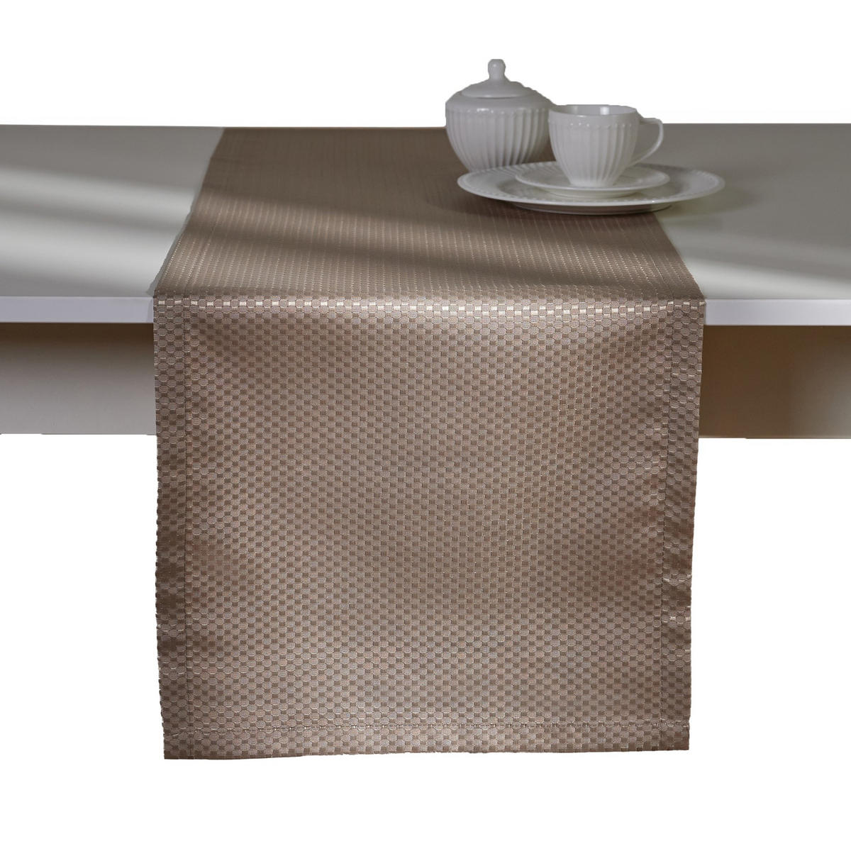 TISCHLÄUFER Arpuro - Beige, Textil (180/35/1cm) - home&you