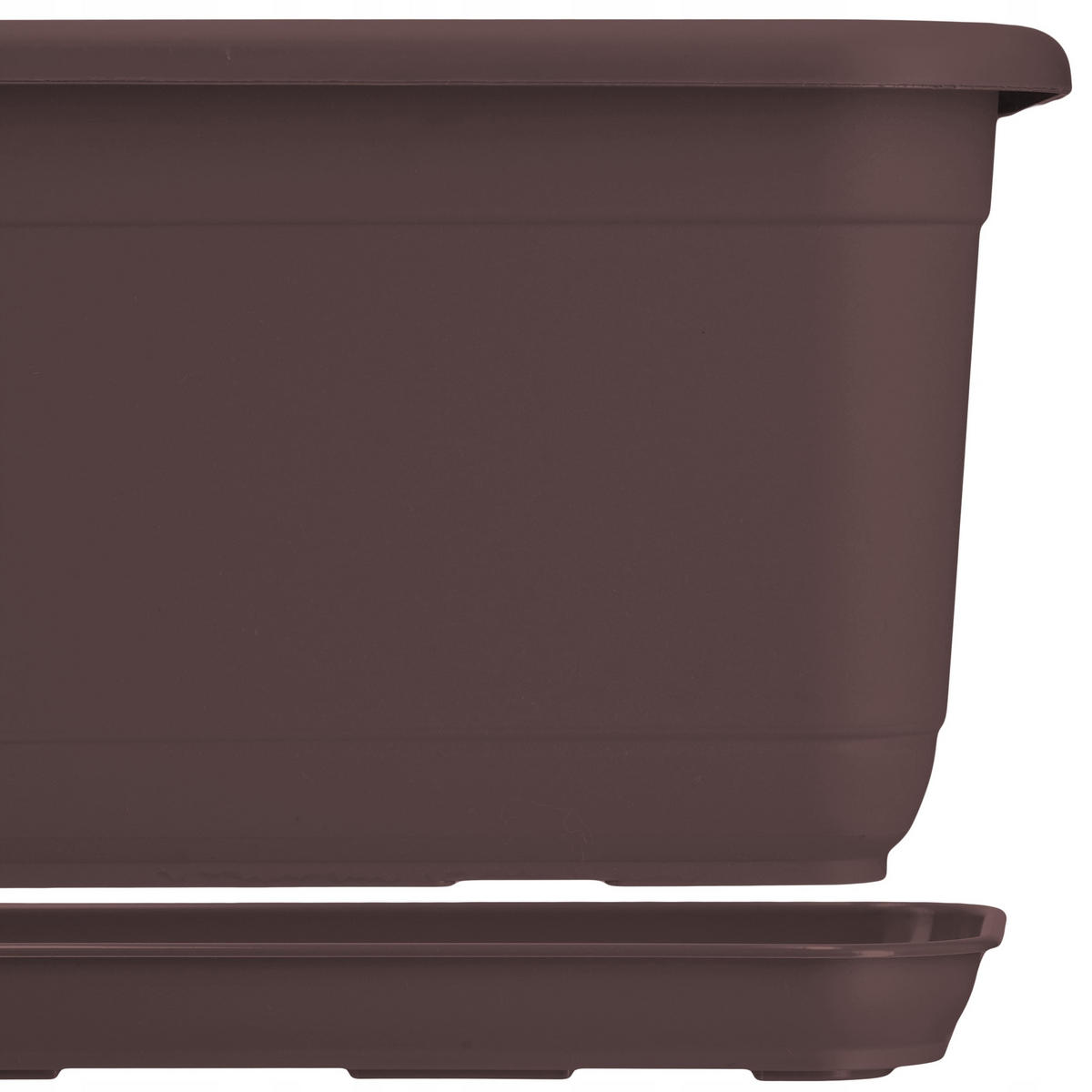 BALKONKASTEN mit Untersetzer 60 cm, Braun - Braun, Kunststoff (15/60cm) - KADAX