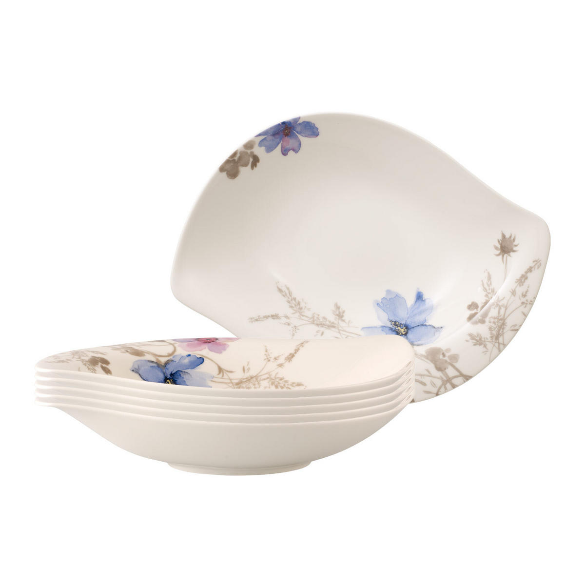 SCHALEN Mariefleur Gris Serve & Salad bunt 29 x 21 cm 6er Set - Multicolor, Keramik (1cm) - Villeroy & Boch