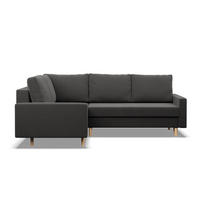 ECKSOFA MIT SCHLAFFUNKTION LINKS BLANK , Grau - Grau, Textil (223/175cm)