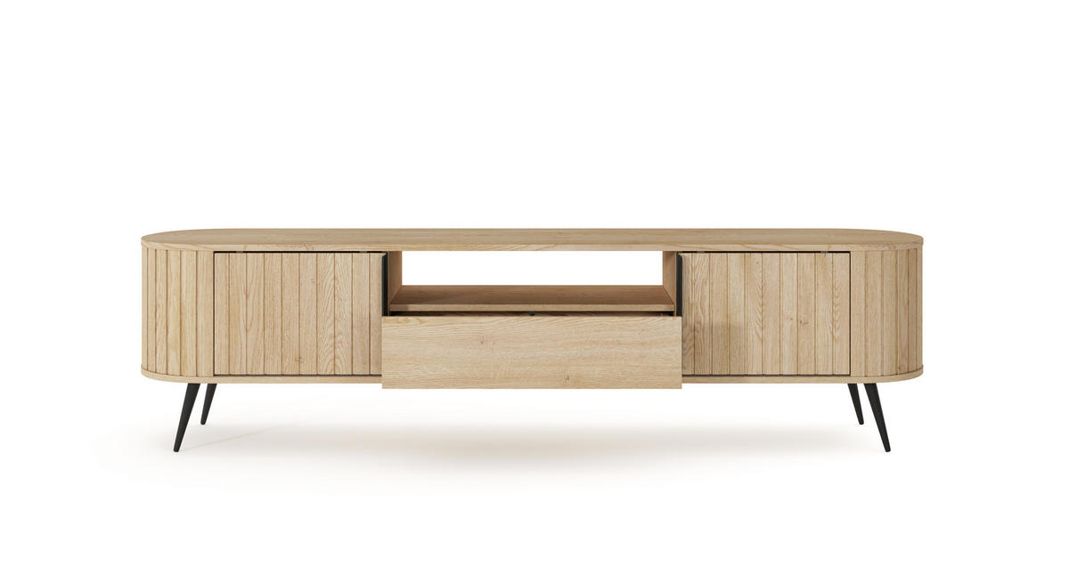 LOWBOARD CARA 196/51,2/40,2 cm, Eichefarben - Eichefarben, Holzwerkstoff (196/51.2/40.2cm) - MASSENO
