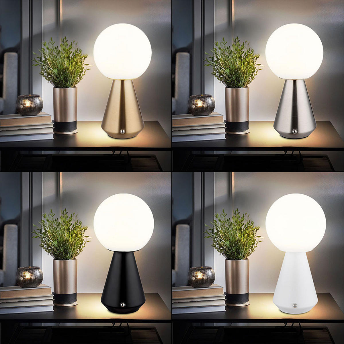 LED TISCHLEUCHTE Silber Opal - Silberfarben, Metall (12/12/23.5cm) - Globo Lighting