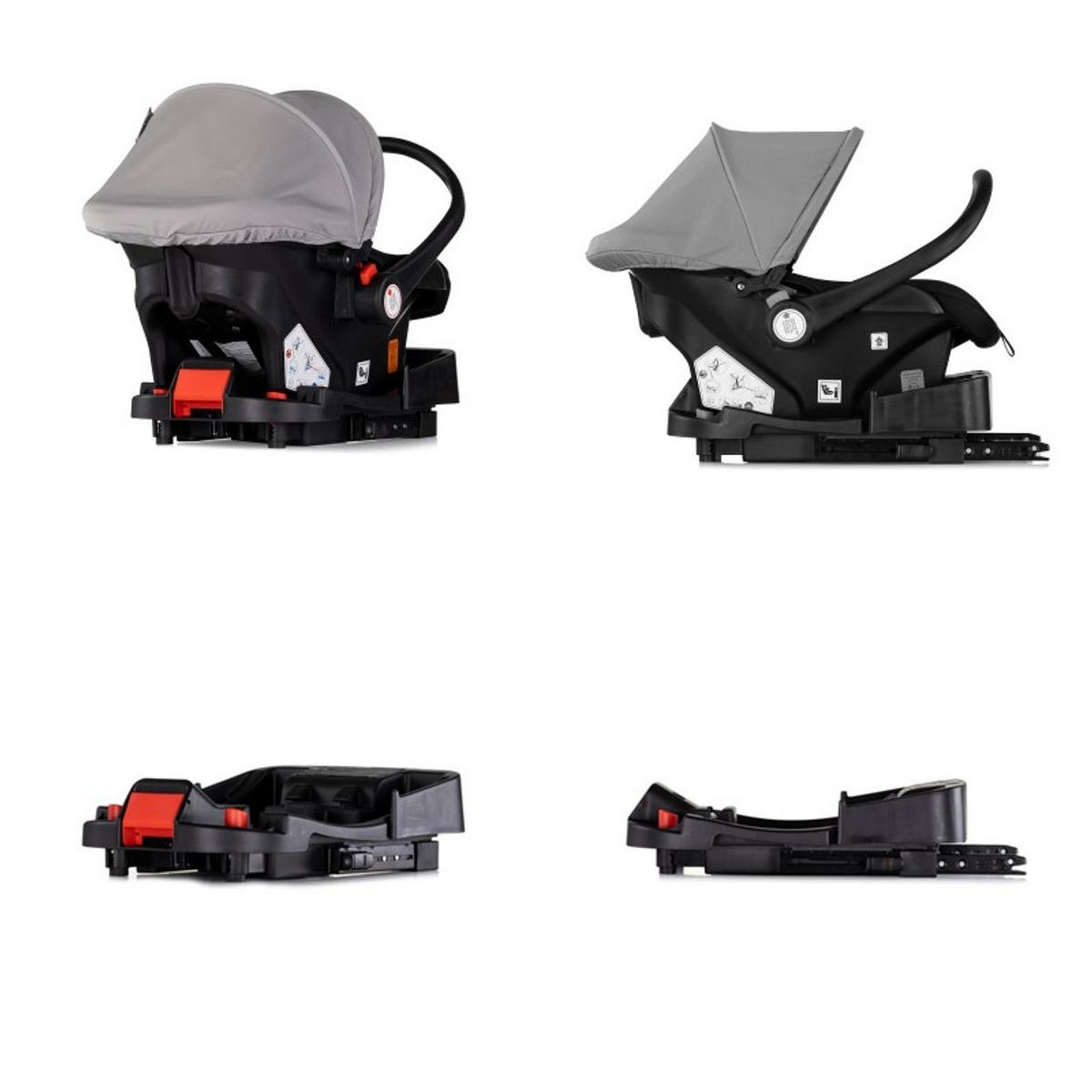 BABYSCHALE SET Vista grau Station Vista i-Size (40-87cm) verstellbar - Grau, Kunststoff (43/56/60cm) - Chipolino