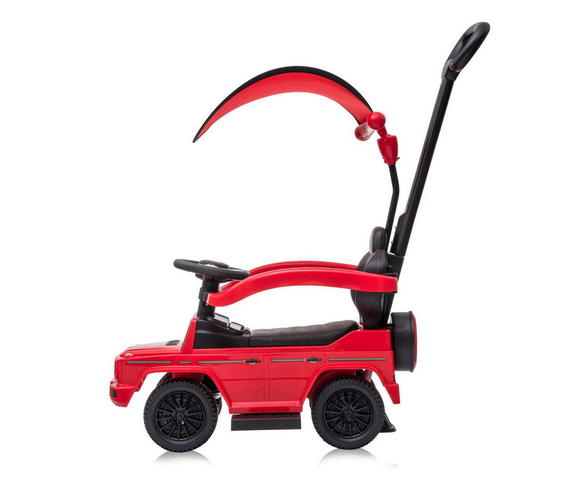 RUTSCHER Mercedes Benz G350D rot Sonnendach, Schiebestange, Musik - Rot, Kunststoff (86/40/95cm) - Lorelli