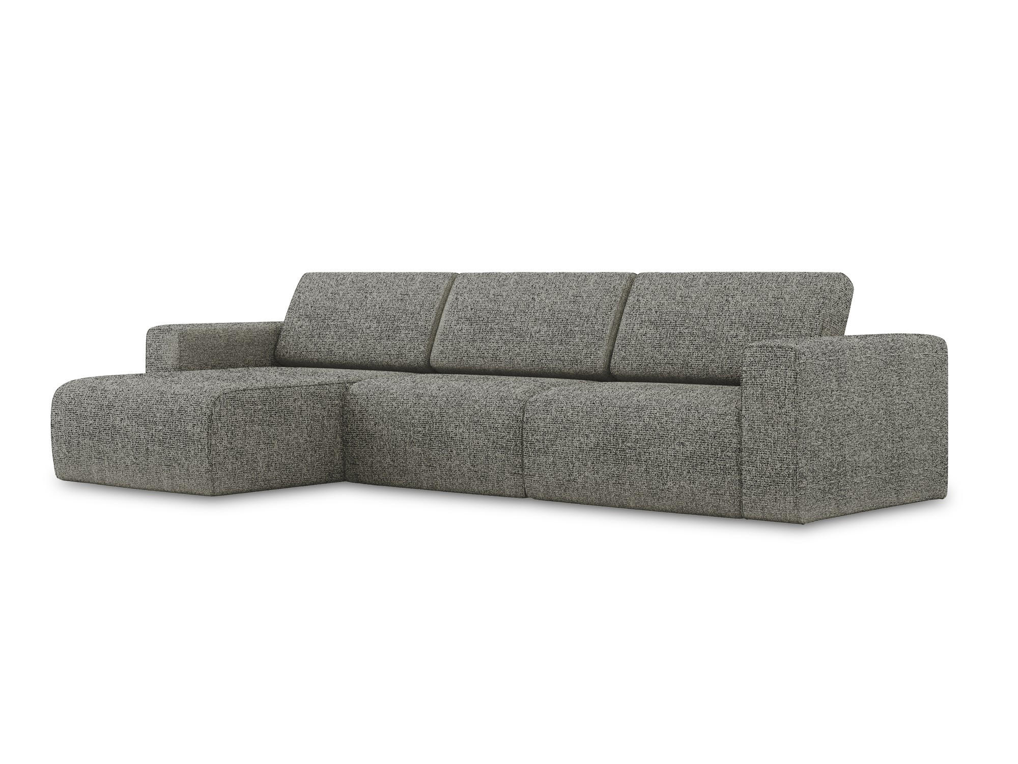 ECKSOFA Links Strukturstoff Stoff Grau - Dunkelgrau/Beige, Kunststoff/Textil (167/314cm) - Makamii