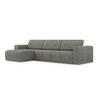 ECKSOFA Links Strukturstoff Stoff Grau - Dunkelgrau/Beige, Kunststoff/Textil (167/314cm) - Makamii