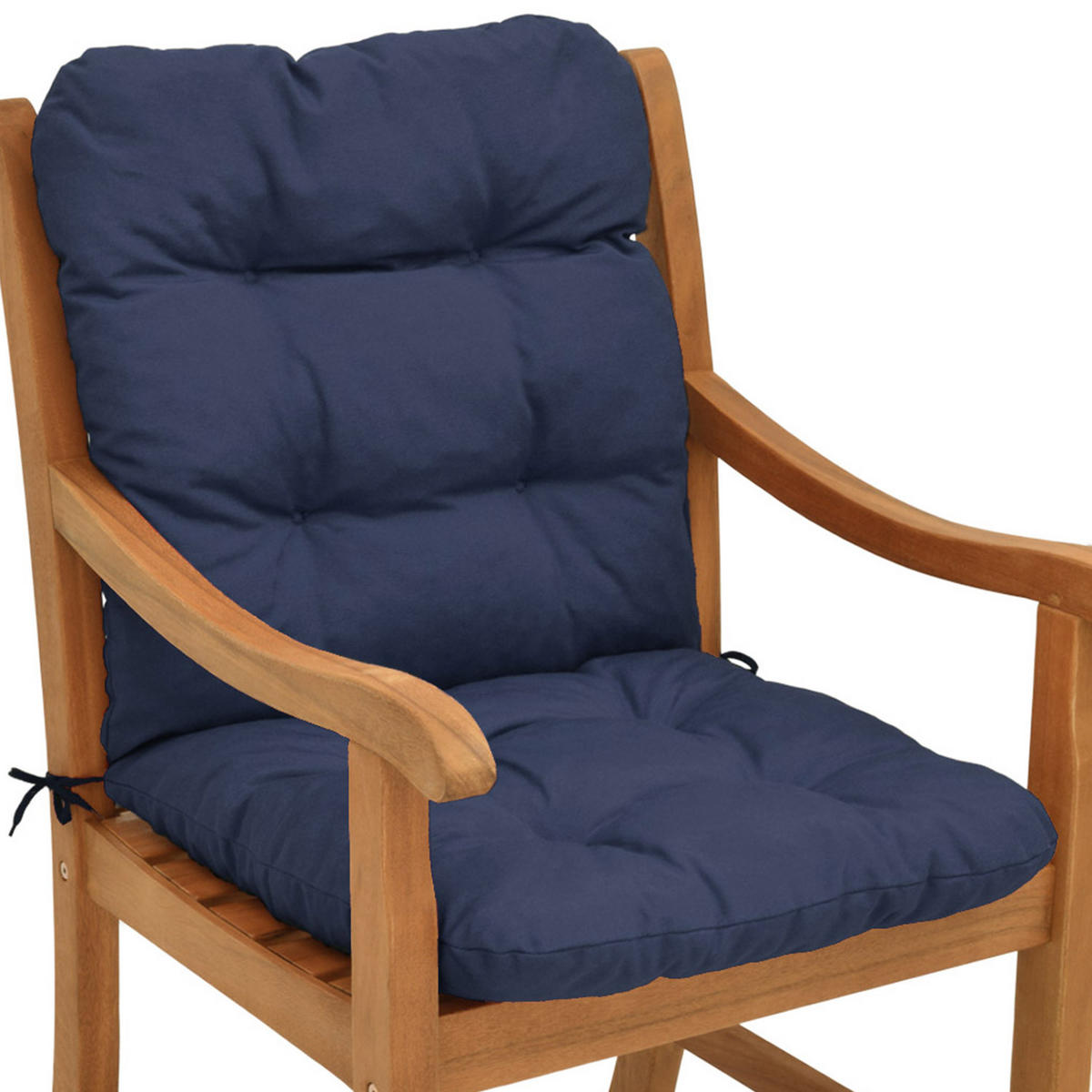 NIEDERLEHNERAUFLAGE Flair NL 100/50/8cm Dunkelblau (4tlg) - Dunkelblau, Textil (50/8/100cm) - Beautissu 