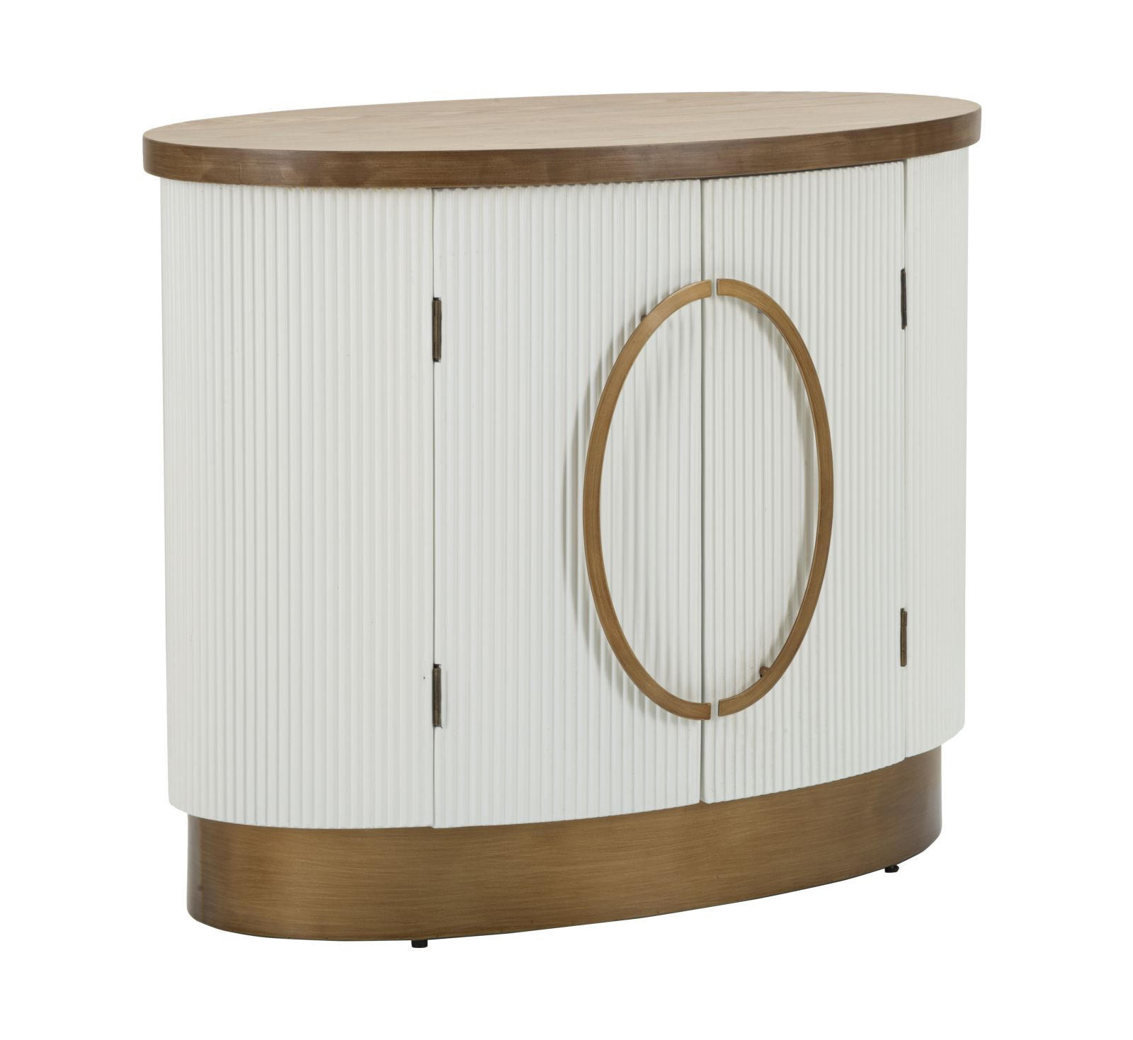 Mauro Ferretti Kommode Weiß, Braun, Gold 79x67x48 cm