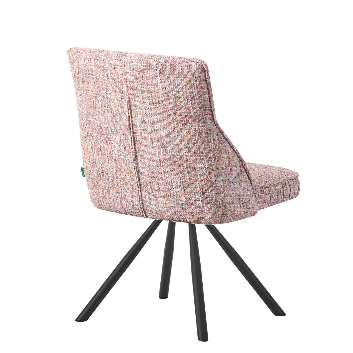 ESSZIMMERSTUHL SERINA 2er-Set - Hellrosa/Schwarz, Textil/Metall (49/83/62cm) - DUBI Möbel