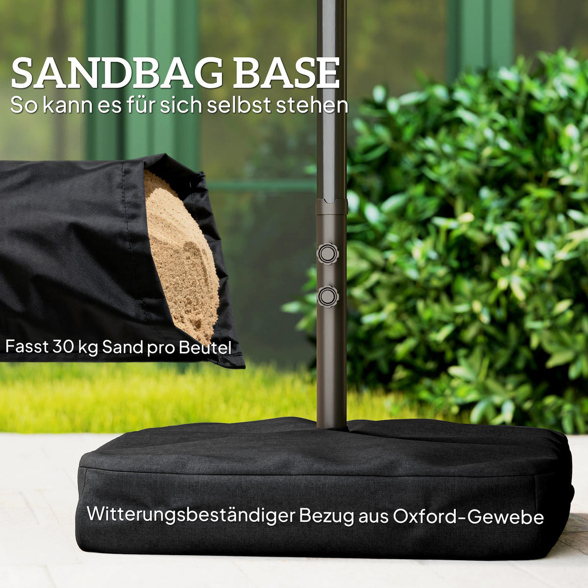 SONNENSCHIRM, Gartenschirm, Marktschirm, Doppelsonnenschirm, Terrassenschirm, Dunkelgrau, Oval - Dunkelgrau, Metall (270/460cm) - Outsunny